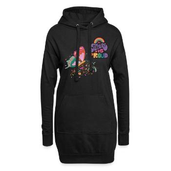 Butterflies Proud Motivational Saying with Cute Bu - Hoodie-Kleid - Schwarz - Vorne