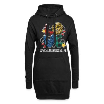 Infirmière scolaire Vacances d’hiver Amour Noël - Sweat-shirt à capuche long Femme - noir - Devant