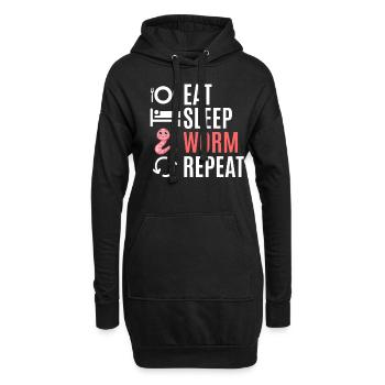 Kompost Würmer Geschenk - Hoodie-Kleid - Schwarz - Vorne