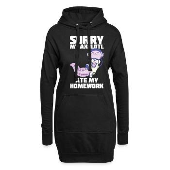 Axolotl Astronaut Homework Funny Space S - Sweat-shirt à capuche long Femme - noir - Devant