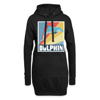 Delfin Wal Delfine Unterwasserwelt Maritime Welt - Hoodie-Kleid - Schwarz - Vorne