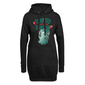 Geist will nur Spaß haben Halloween-Party-Albtraum - Hoodie-Kleid - Schwarz - Vorne