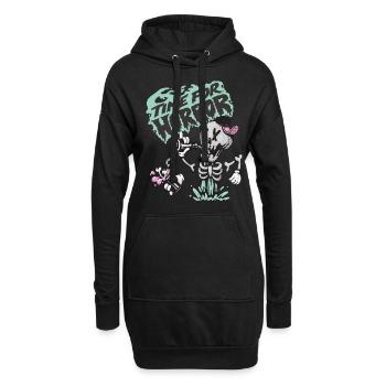 Skeleton Untoter Halloween-Party-Albtraum-Hallowee - Hoodie-Kleid - Schwarz - Vorne