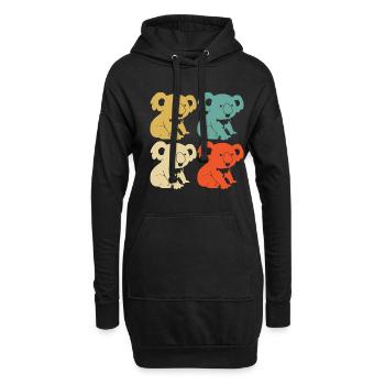 Koala rétro mignon animal Australie grimpeur - Sweat-shirt à capuche long Femme - noir - Devant