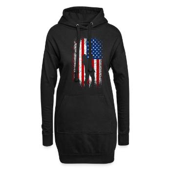 Usa American flag 4th of july Hunting - Hoodie-Kleid - Schwarz - Vorne