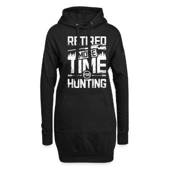 Retired more time for hunting - Hoodie-Kleid - Schwarz - Vorne