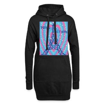 Herz für Eiffelturm Ich liebe Paris Schnee Frankre - Hoodie-Kleid - Schwarz - Vorne