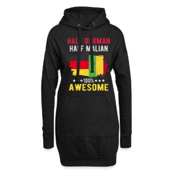 Halb Deutsch Halb Malier - Hoodie-Kleid - Schwarz - Vorne