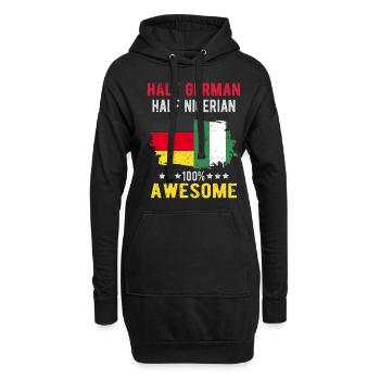 Moitié allemand moitié nigérian - Sweat-shirt à capuche long Femme - noir - Devant