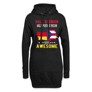 Moitié allemand moitié portoricains - Sweat-shirt à capuche long Femme - noir - Devant