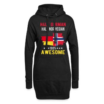 Halb Deutsch Halb Norweger - Hoodie-Kleid - Schwarz - Vorne