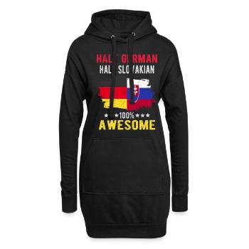 Halb Deutsch Halb Slowake - Hoodie-Kleid - Schwarz - Vorne