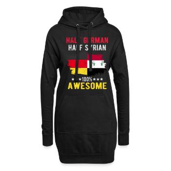 Moitié allemande moitié syrienne - Sweat-shirt à capuche long Femme - noir - Devant