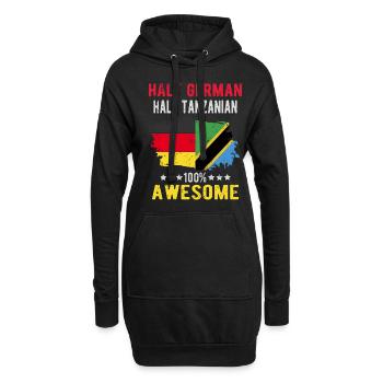 Moitié allemand moitié tanzanien - Sweat-shirt à capuche long Femme - noir - Devant