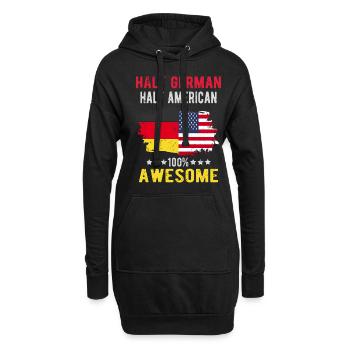 Halb Deutsch Halb Amerikaner - Hoodie-Kleid - Schwarz - Vorne