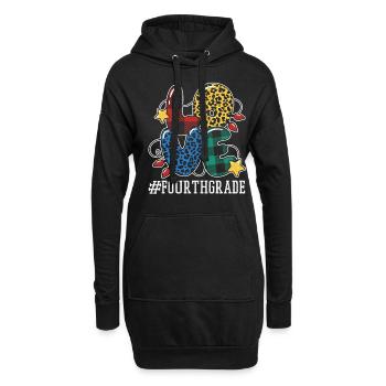 Viertklässler Schüler lieben Weihnachten - Hoodie-Kleid - Schwarz - Vorne