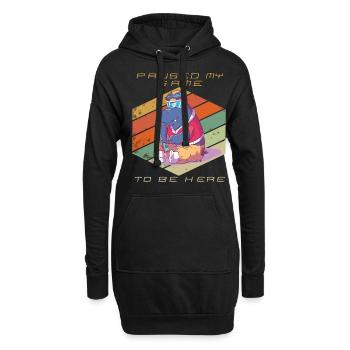 Gamer a mis en pause mon jeu Jeux vidéo Retro Gaming Cons - Sweat-shirt à capuche long Femme - noir - Devant