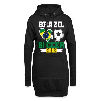 Brésil Football 2022 Maillot Brésil - Sweat-shirt à capuche long Femme - noir - Devant