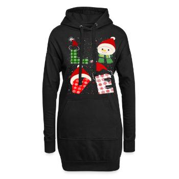 Drôle d’amour de Noël - Sweat-shirt à capuche long Femme - noir - Devant