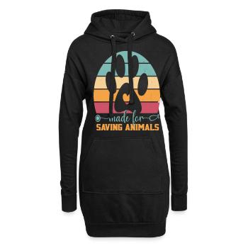 Made For Saving Animals Vet Tech Women And Men - Hoodie-Kleid - Schwarz - Vorne