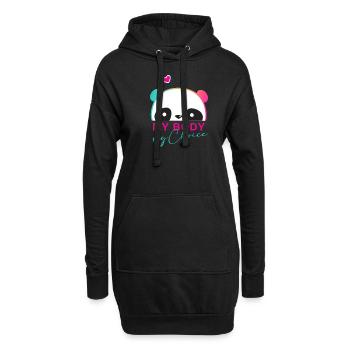 Mon corps - Mon choix - Sweat-shirt à capuche long Femme - noir - Devant