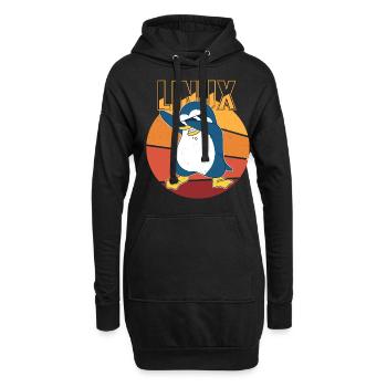 Linux Root Admin Cool Penguin Informatics Nerd - Sweat-shirt à capuche long Femme - noir - Devant
