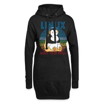 Gamer Root Retro Penguin Linux Nerd Programmer Gee - Hoodie-Kleid - Schwarz - Vorne
