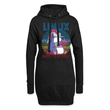 Linux Gamer Penguin Root Party Geek Programmer Adm - Hoodie-Kleid - Schwarz - Vorne