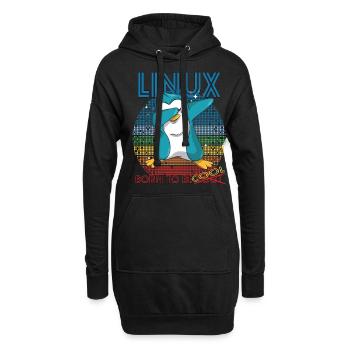 Linux Cool Born To Be Root Cute Penguin Geek Admin - Sweat-shirt à capuche long Femme - noir - Devant