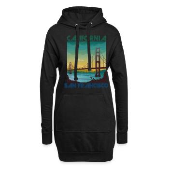 Californie San Francisco vacances Golden Gate Brid - Sweat-shirt à capuche long Femme - noir - Devant