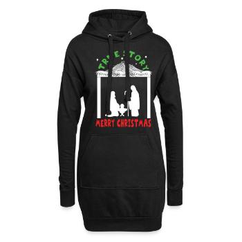 Geschichte True Christmas Dezember Happy Birth Jesus - Hoodie-Kleid - Schwarz - Vorne