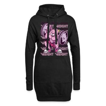 More Weight Rabbit Gym Workout Motivation Kraf - Hoodie Dress - black - Front