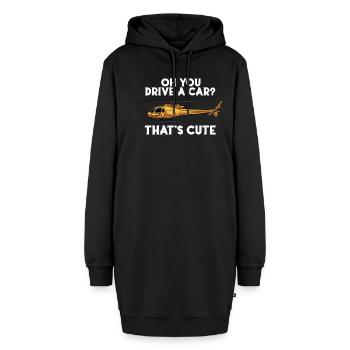 Hélicoptère 1 - Sweat-shirt à capuche long Femme - noir - Devant