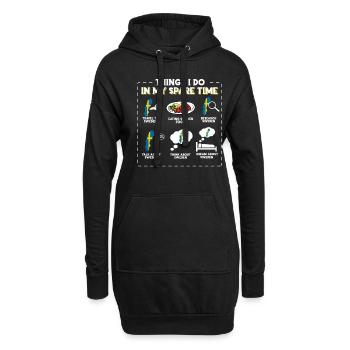 Dinge, die ich in meiner Freizeit tue Schweden - Hoodie-Kleid - Schwarz - Vorne