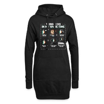 Dinge, die ich in meiner Freizeit tue Irland - Hoodie-Kleid - Schwarz - Vorne
