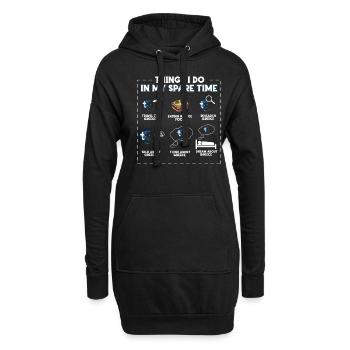 Dinge, die ich in meiner Freizeit tue Griechenland - Hoodie-Kleid - Schwarz - Vorne