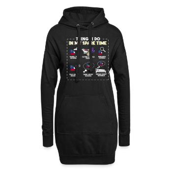 Ce que je fais pendant mon temps libre Géorgie - Sweat-shirt à capuche long Femme - noir - Devant