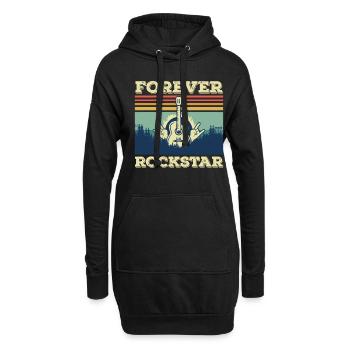 Guitare Rétro Guitariste Rock Guitare Musicien Chanteur - Sweat-shirt à capuche long Femme - noir - Devant