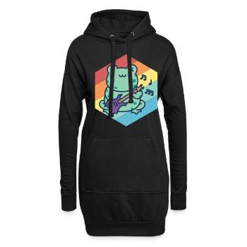 Mignon Guitariste-Grenouille-Guitare-Rock-Guitare-Musici - Sweat-shirt à capuche long Femme - noir - Devant
