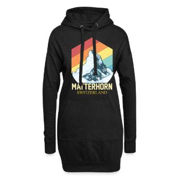 Matterhorn Alpen Schweiz Souvenir Zermatt Skifahre - Hoodie-Kleid - Schwarz - Vorne