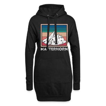 Alpen Matterhorn Schweiz Souvenir Ski Zermatt Skif - Hoodie-Kleid - Schwarz - Vorne