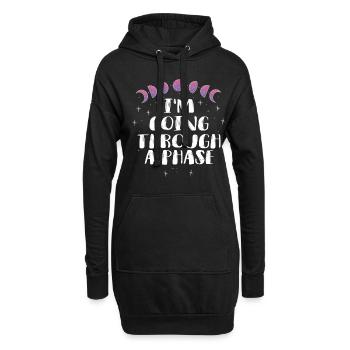 Phases de phase de lune du clair de lune - Sweat-shirt à capuche long Femme - noir - Devant