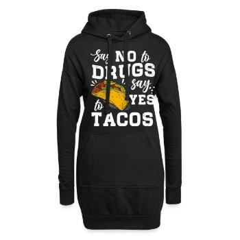 Red Ribbon Week Say No To Say Yes To Tacos - Hoodie-Kleid - Schwarz - Vorne