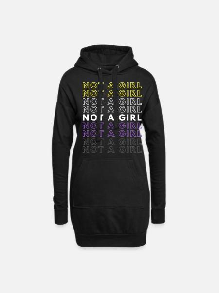 Not A Girl Nonbinary Pride Gift Christmas Present - Luvklänning - svart