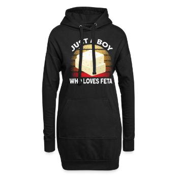 Amateurs de feta au fromage - Sweat-shirt à capuche long Femme - noir - Devant