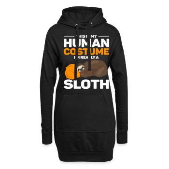 C’est mon costume humain, je suis vraiment un paresseux - Sweat-shirt à capuche long Femme - noir - Devant