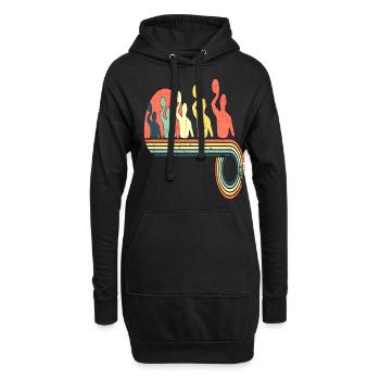 Water Polo Male Player Retro Vintage Rainbow - Hoodie-Kleid - Schwarz - Vorne