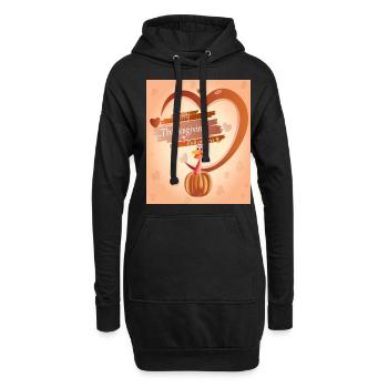 T-shirt de Thanksgiving - Sweat-shirt à capuche long Femme - noir - Devant