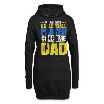 My Favorite Volleyball Player Calls Me Dad - Hoodie-Kleid - Schwarz - Vorne