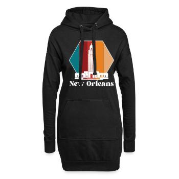 Andenken-Karneval Louisiana-Skyline-New Orleans - Hoodie-Kleid - Schwarz - Vorne